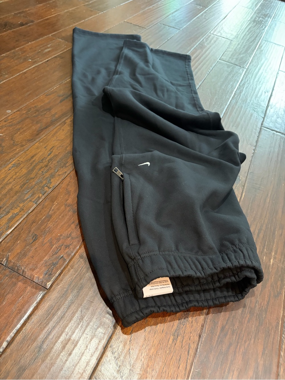 Nike Black Track Pants with White Swoosh